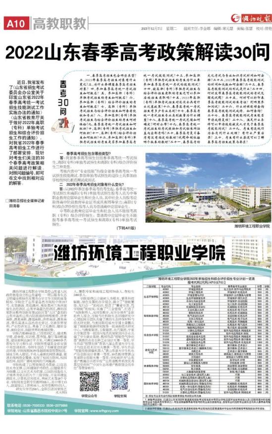 环境工程职业学院专业(潍坊环境工程职业学院怎么样了)